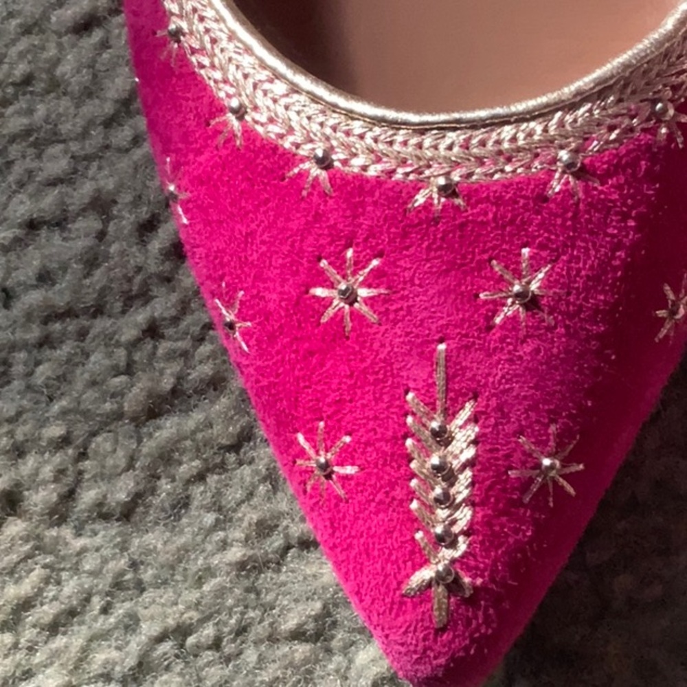 Aquazzura Pink Flats with Elegant Bow - Picture 4 of 8